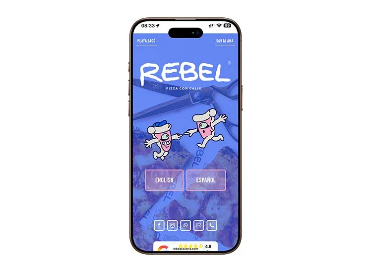 Rebel Pizzeria, Website by Pacific Web Quepos Sport Fishing, Website by Pacific Web